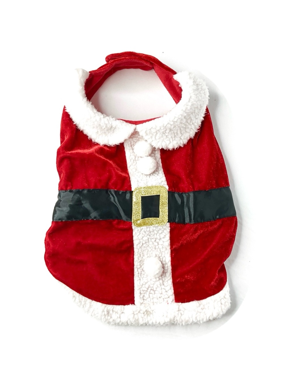 Santa Style Red Dog Vest with Faux Fur Trim